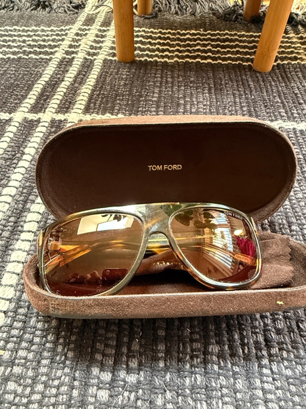 Tom Ford Men's Brown Gradient Shield Sunglasses